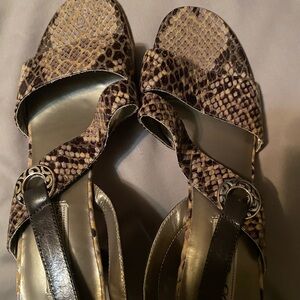 Brighton Brown Snake Print Sandals